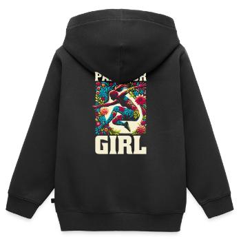 Parkour Parkour Girl - Kinder Premium Organic Zip Hoodie - Schwarz - Hinten - AI Model Kid Male (0cm)