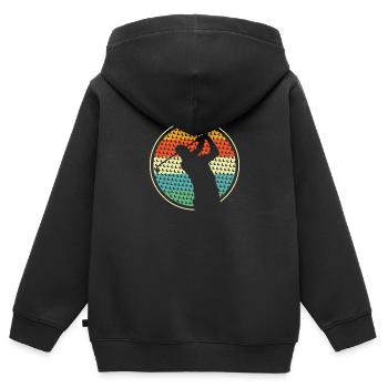 Golf Golfers Golfing - Kids Premium Organic Zip-up Hoodie - black - Back - AI Model Kid Male (0cm)