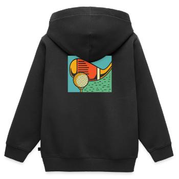 Golf Golfer Golfen - Kinder Premium Organic Zip Hoodie - Schwarz - Hinten - AI Model Kid Male (0cm)