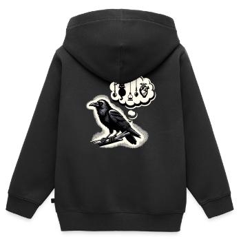 Edgar Allan Poe Fan, littérature classique, - Sweat Premium à capuche zippé enfant bio - noir - Dos - AI Model Kid Male (0cm)