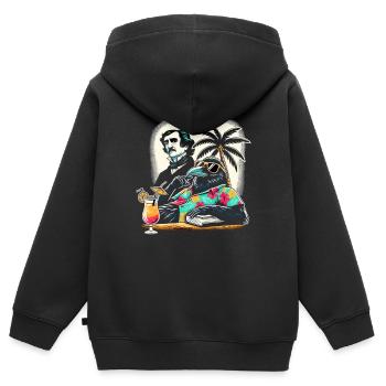 Edgar Allan Poe Fan, littérature classique, - Sweat Premium à capuche zippé enfant bio - noir - Dos - AI Model Kid Male (0cm)