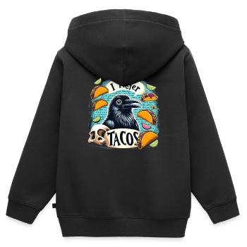Edgar Allan Poe Fan, Klassische Literatur, - Kinder Premium Organic Zip Hoodie - Schwarz - Hinten - AI Model Kid Male (0cm)