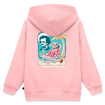 Edgar Allan Poe Fan, Klassische Literatur, - Kinder Premium Organic Zip Hoodie - Rosa - Hinten - AI Model Kid Female (0cm)