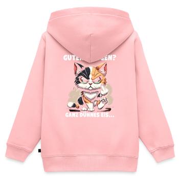 Good morning? Very Thin Ice Sarcastic - Kids Premium Organic Zip-up Hoodie - rose - Back - AI Model Kid Female (0cm)