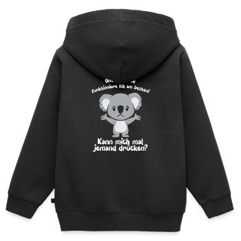 Je fonctionne mieux sous pression - Sweat Premium à capuche zippé enfant bio - noir - Dos - AI Model Kid Male (0cm)