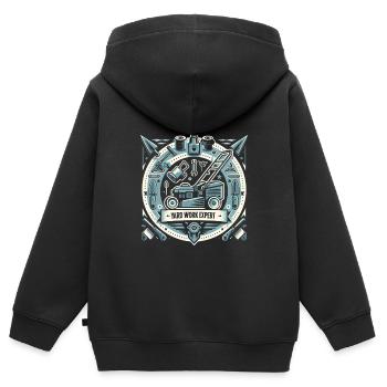 Yard Work Expert 19 - Kids Premium Organic Zip-up Hoodie - black - Back - AI Model Kid Male (0cm)