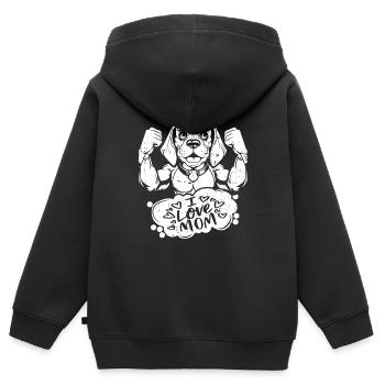Beagle I Love Dad - Kinder Premium Organic Zip Hoodie - Schwarz - Hinten - AI Model Kid Male (0cm)
