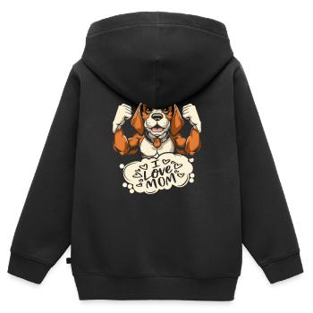 Beagle I Love Dad - Kinder Premium Organic Zip Hoodie - Schwarz - Hinten - AI Model Kid Male (0cm)