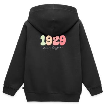 Vintage Vintage 1929 Birthday - Kids Premium Organic Zip-up Hoodie - black - Back - AI Model Kid Male (0cm)
