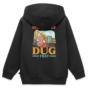 Been There Dug That 10 - Kinder Premium Organic Zip Hoodie - Schwarz - Hinten - AI Model Kid Male (0cm)