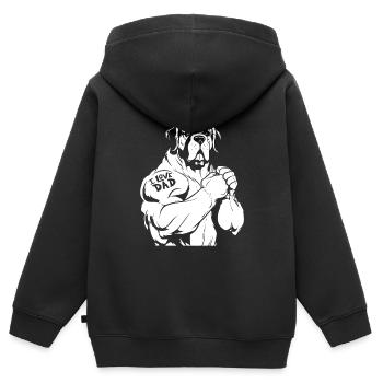 Bernhardiner I Love Dad - Kinder Premium Organic Zip Hoodie - Schwarz - Hinten - AI Model Kid Male (0cm)