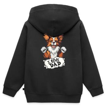 Papillon I Love Dad - Kinder Premium Organic Zip Hoodie - Schwarz - Hinten - AI Model Kid Male (0cm)