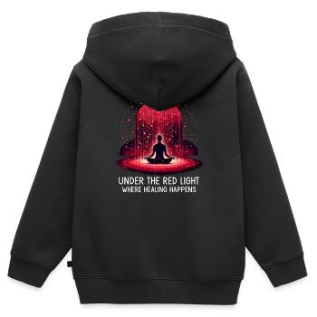 Rotlichttherapie Low-level-lasertherapie Für Die - Kinder Premium Organic Zip Hoodie - Schwarz - Hinten - AI Model Kid Male (0cm)