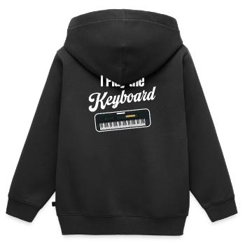 Je joue la valse au clavier, claviériste, - Sweat Premium à capuche zippé enfant bio - noir - Dos - AI Model Kid Male (0cm)
