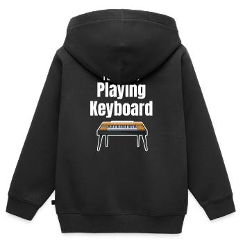 I'd rather play keyboard keyboard player - Kids Premium Organic Zip-up Hoodie - black - Back - AI Model Kid Male (0cm)