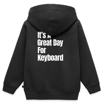 Un grand jour pour le clavier-valse-clavier - Sweat Premium à capuche zippé enfant bio - noir - Dos - AI Model Kid Male (0cm)