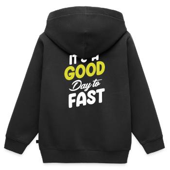 Es Ist Ein Guter Tag, Um Zu Fasten Stolz Muslim - Kinder Premium Organic Zip Hoodie - Schwarz - Hinten - AI Model Kid Male (0cm)