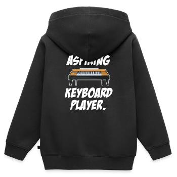 Claviériste en herbe Valse Claviériste - Sweat Premium à capuche zippé enfant bio - noir - Dos - AI Model Kid Male (0cm)