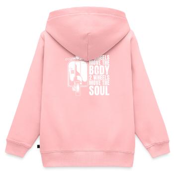 Motorroller - Kinder Premium Organic Zip Hoodie - Rosa - Hinten - AI Model Kid Female (0cm)