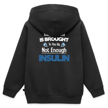 La mauvaise humeur d’aujourd’hui est exacerbée par trop peu - Sweat Premium à capuche zippé enfant bio - noir - Dos - AI Model Kid Male (0cm)