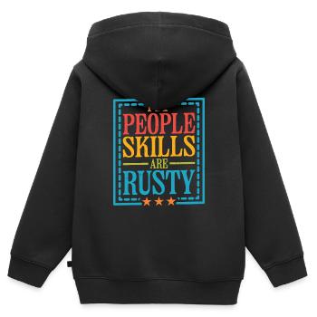 Mes compétences relationnelles sont rouillées 16 - Sweat Premium à capuche zippé enfant bio - noir - Dos - AI Model Kid Male (0cm)