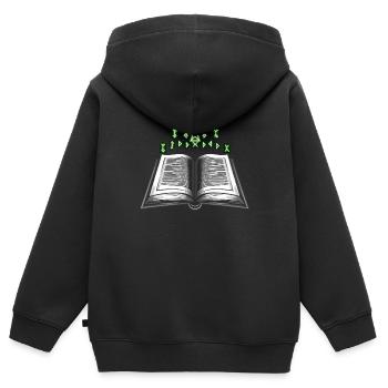 Geschenk Für Buchliebhaber Mit - Kinder Premium Organic Zip Hoodie - Schwarz - Hinten - AI Model Kid Male (0cm)