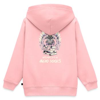 Geschenk Für Buchliebhaber Mit - Kinder Premium Organic Zip Hoodie - Rosa - Hinten - AI Model Kid Female (0cm)