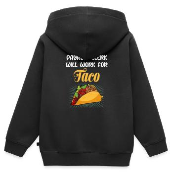 Lohn und Ge Lohnbuchhalter Wird Für Taco Accountin - Kinder Premium Organic Zip Hoodie - Schwarz - Hinten - AI Model Kid Male (0cm)