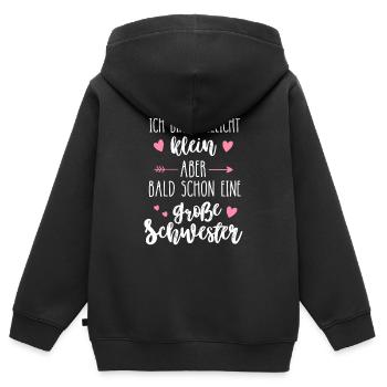 Ich werde große Schwester 2025 Regenbogen Mädchen - Kinder Premium Organic Zip Hoodie - Schwarz - Hinten - AI Model Kid Male (0cm)