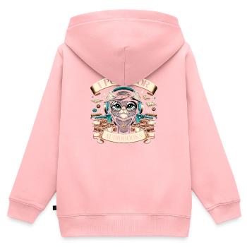 Geschenk Für Buchliebhaber Mit - Kinder Premium Organic Zip Hoodie - Rosa - Hinten - AI Model Kid Female (0cm)