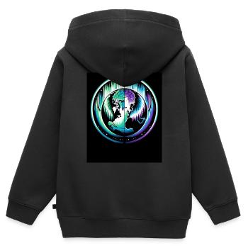 Polarlicht-aurora-verfolger Alaska Wilderness - Kinder Premium Organic Zip Hoodie - Schwarz - Hinten - AI Model Kid Male (0cm)