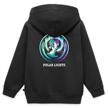 Polarlicht-aurora-verfolger Alaska Wilderness - Kinder Premium Organic Zip Hoodie - Schwarz - Hinten - AI Model Kid Male (0cm)
