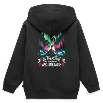 Polarlicht-aurora-verfolger Alaska Wilderness - Kinder Premium Organic Zip Hoodie - Schwarz - Hinten - AI Model Kid Male (0cm)