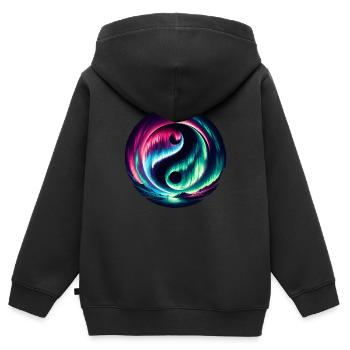 Polarlicht-aurora-verfolger Alaska Wilderness - Kinder Premium Organic Zip Hoodie - Schwarz - Hinten - AI Model Kid Male (0cm)