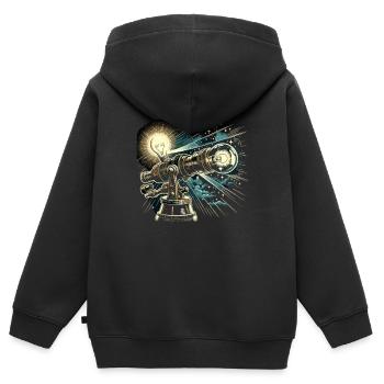 Astrofotografie Astronomie Weltraumkamera - Kinder Premium Organic Zip Hoodie - Schwarz - Hinten - AI Model Kid Male (0cm)