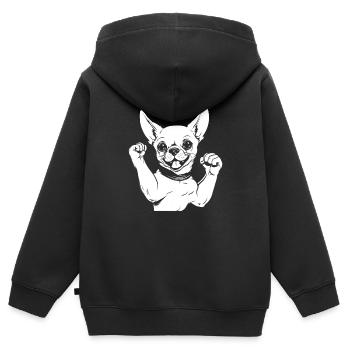 Chihuahua - Kinder Premium Organic Zip Hoodie - Schwarz - Hinten - AI Model Kid Male (0cm)