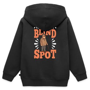 Tu es dans mon angle mort 19 - Sweat Premium à capuche zippé enfant bio - noir - Dos - AI Model Kid Male (0cm)