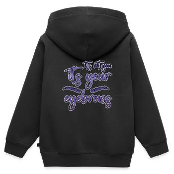 Ce n’est pas toi, c’est tes sourcils 2 - Sweat Premium à capuche zippé enfant bio - noir - Dos - AI Model Kid Male (0cm)