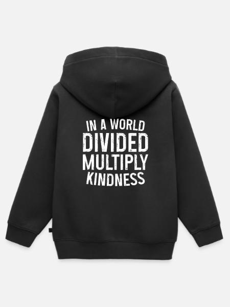 In A World Divided Multiplis Kindness 3 - Hettegenser Premium med glidelås barn økologisk - svart