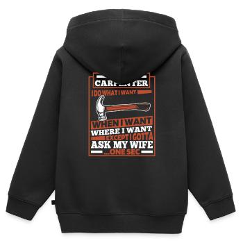 Carpenter Carpenter Carpenter - Kids Premium Organic Zip-up Hoodie - black - Back - AI Model Kid Male (0cm)