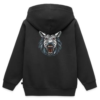 Zebra - Kinder Premium zip hoodie biologisch - zwart - Achter - AI Model Kid Male (0cm)