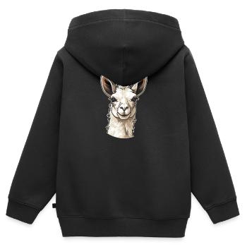 Lama Llama - Sweat Premium à capuche zippé enfant bio - noir - Dos - AI Model Kid Male (0cm)
