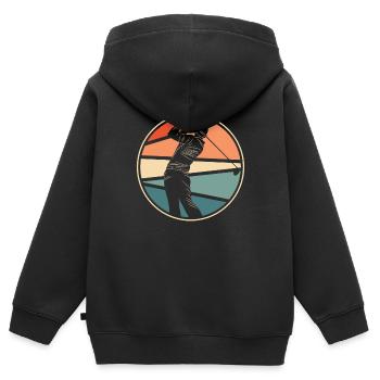 Golf Golfer Golfen - Kinder Premium Organic Zip Hoodie - Schwarz - Hinten - AI Model Kid Male (0cm)