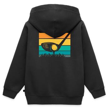 Golf Golfer Golfen - Kinder Premium Organic Zip Hoodie - Schwarz - Hinten - AI Model Kid Male (0cm)