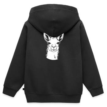 Lama Llama - Sweat Premium à capuche zippé enfant bio - noir - Dos - AI Model Kid Male (0cm)