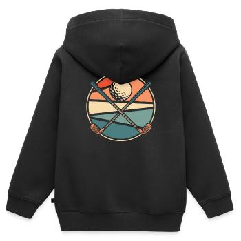 Golf Golfers Golfing - Kids Premium Organic Zip-up Hoodie - black - Back - AI Model Kid Male (0cm)