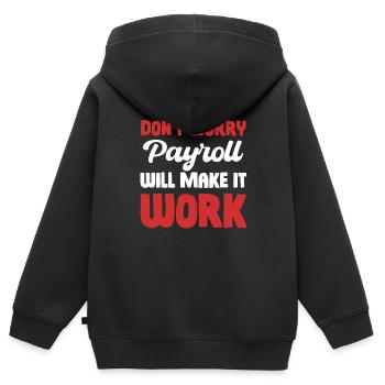 Lohn und Ge Machen Sie Sich Keine Sorgen, Die - Kinder Premium Organic Zip Hoodie - Schwarz - Hinten - AI Model Kid Male (0cm)