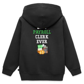 Lohn und Ge Bester Lohn- Und Gehaltsabrechnungskau - Kinder Premium Organic Zip Hoodie - Schwarz - Hinten - AI Model Kid Male (0cm)