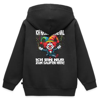 Costume de carnaval Carnaval Carnaval - Sweat Premium à capuche zippé enfant bio - noir - Dos - AI Model Kid Male (0cm)