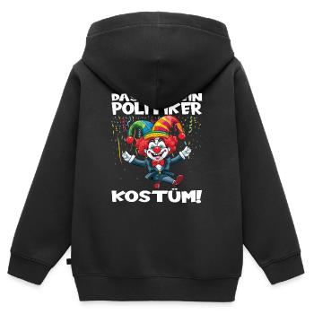 Costume de carnaval Carnaval Carnaval - Sweat Premium à capuche zippé enfant bio - noir - Dos - AI Model Kid Male (0cm)
